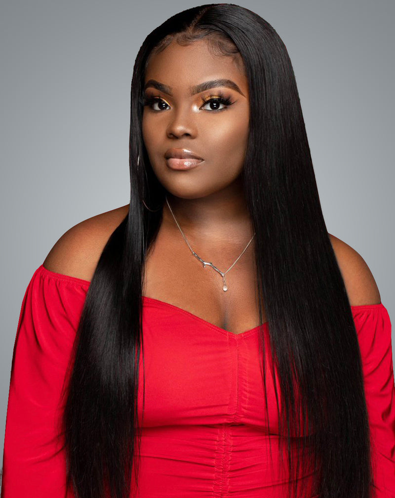 Human Hair Straight 4*4 Glueless Closure Wig