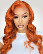 Human Hair Ginger 13*4 Lace Frontal Loose Wave Wig