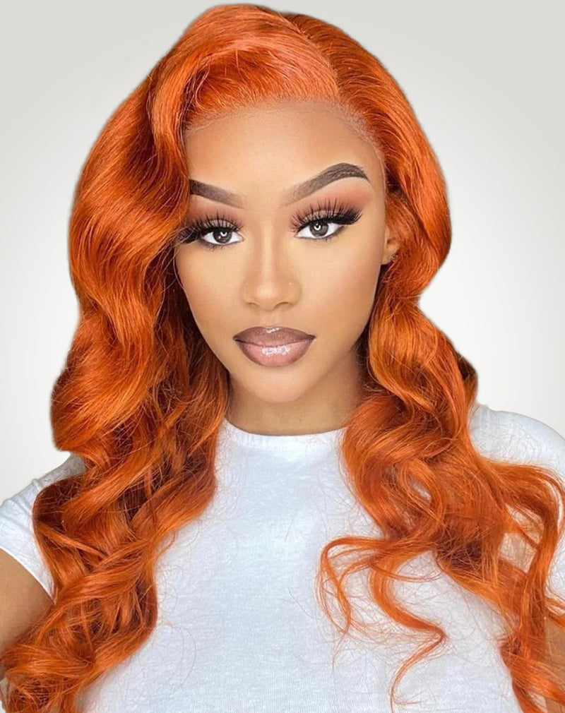 Human Hair Ginger 13*4 Lace Frontal Loose Wave Wig