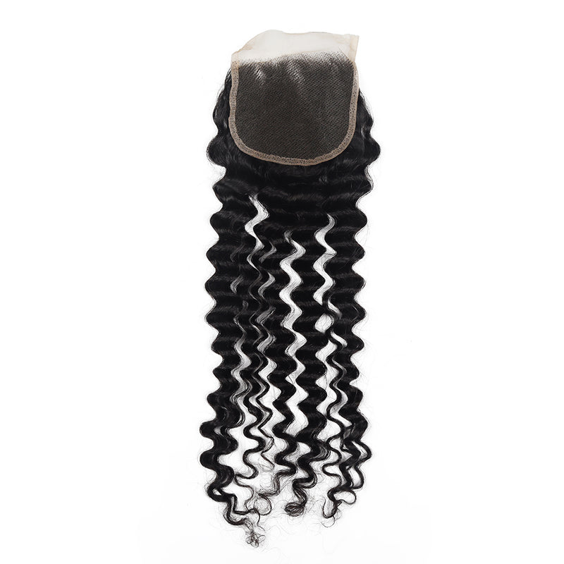 10A Deep Wave 100% Human Hair 4*4 Closure
