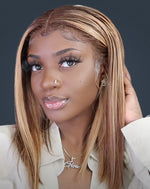 Highlighted 100% Human Hair 4*4 Closure Bob Wig