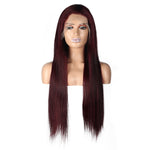 100% Human Hair 99J 13*4 Straight Full Frontal Glueless Wig