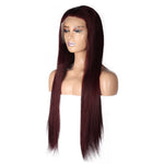 100% Human Hair 99J 13*4 Straight Full Frontal Glueless Wig