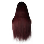 100% Human Hair 99J 13*4 Straight Full Frontal Glueless Wig