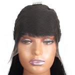 100% Human Hair Straight Full Frontal Glueless Wig