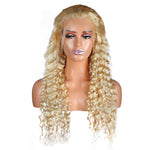 613 Blonde Human Hair 13*4 Lace Frontal Deep Wave Wig