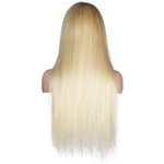 613 Blonde Human Hair 4*4 Closure Straight Wig