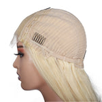 613 Blonde Human Hair 4*4 Closure Straight Wig