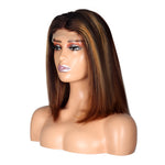 Highlighted 100% Human Hair 4*4 Closure Bob Wig