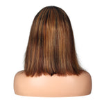 Highlighted 100% Human Hair 4*4 Closure Bob Wig